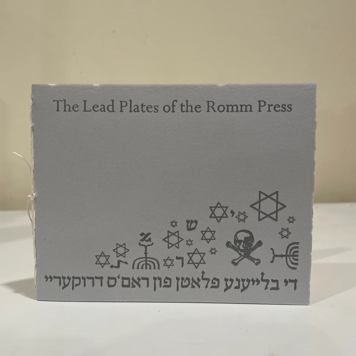 The Lead Plates of the Romm Press - Letter and Spirit Press