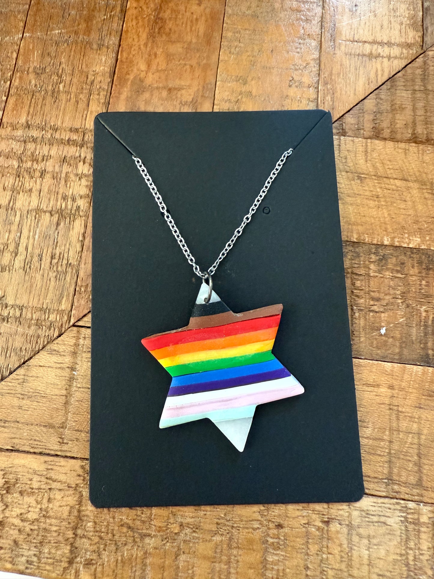 Progress Pride Star Necklace - Water & Saltness Designs