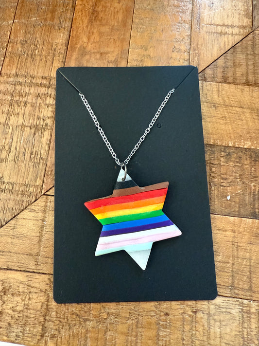Progress Pride Star Necklace - Water & Saltness Designs